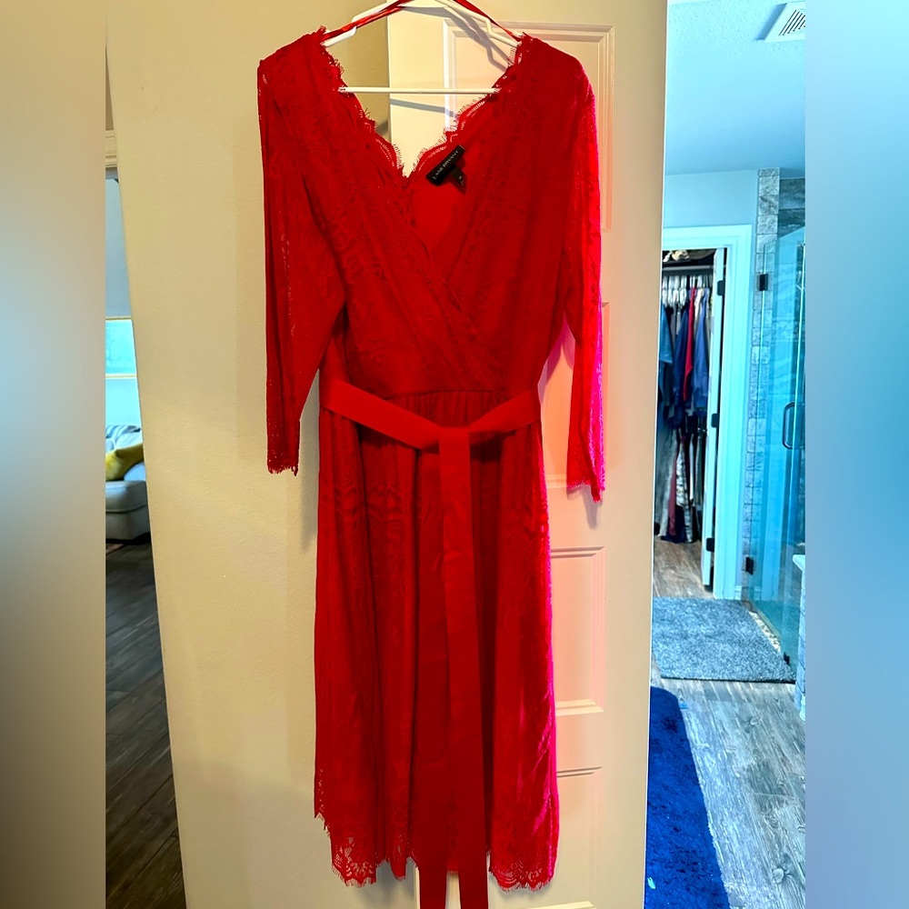 Lane Bryant red lace dress